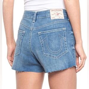True Religion Maisie High Waist Vintage Inspired Stretch Denim Shorts W29